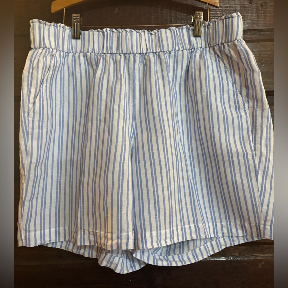 Striped Blue and White Women's Shorts